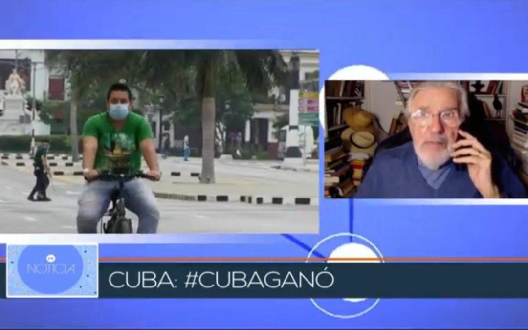Atilio Boron entrevistado sobre las elecciones y la actualidad de Cuba por la periodista Tatiana Pérez en su programa ‘Es Noticia’, que se transmite por teleSUR
