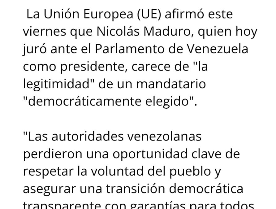 La Unión Europea carece de la más mínima autoridad moral para juzgar a Maduro