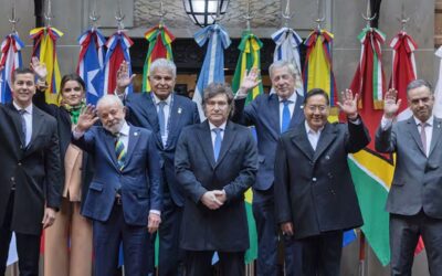 Foto de la clausura de la Cumbre del Mercosur en Buenos Aires.